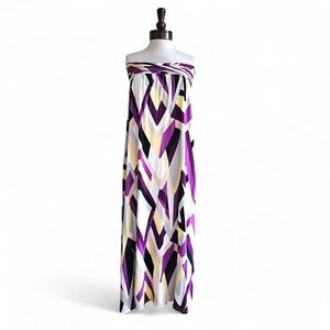 Jully Kang Los Angeles Strapless Maxi Dress Size M Multicolor NWOT